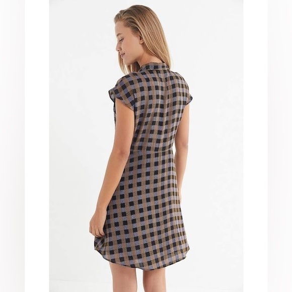 NWT- URBAN OUTFITTERS UO Nancy Short Sleeve Shirt Dress in Plaid - Picture 4 of 15